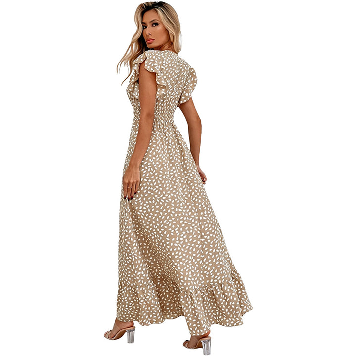 Printed Ruffle Maxi Dress