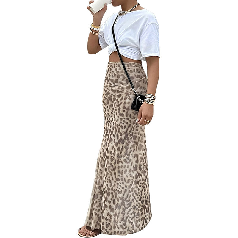 Relaxed Leopard Print Skirt