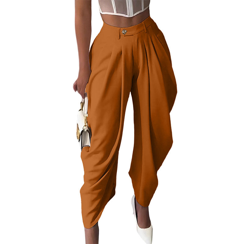 High Waisted Pleated Wide Leg Pants