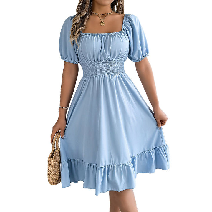 Elegant Square Neck Midi Dress
