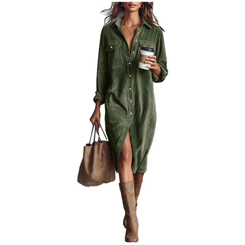 Corduroy Shirt Dress