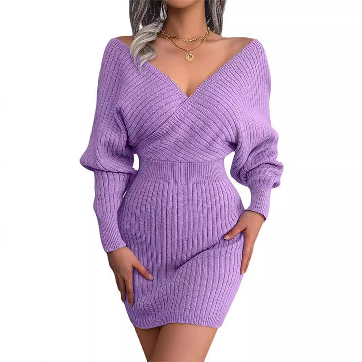 Off Shoulder Knit Mini Dress