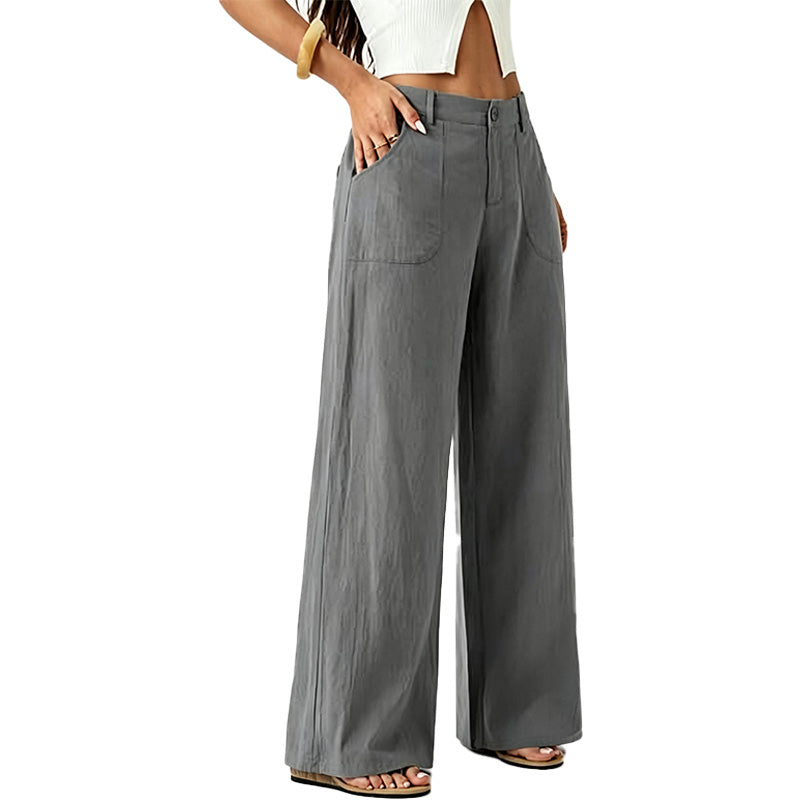 High Waist Wide Leg Linen Pants