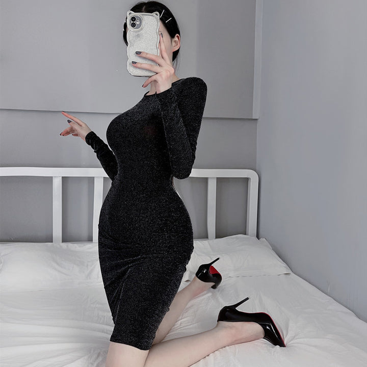 Shimmer Bodycon Midi Dress