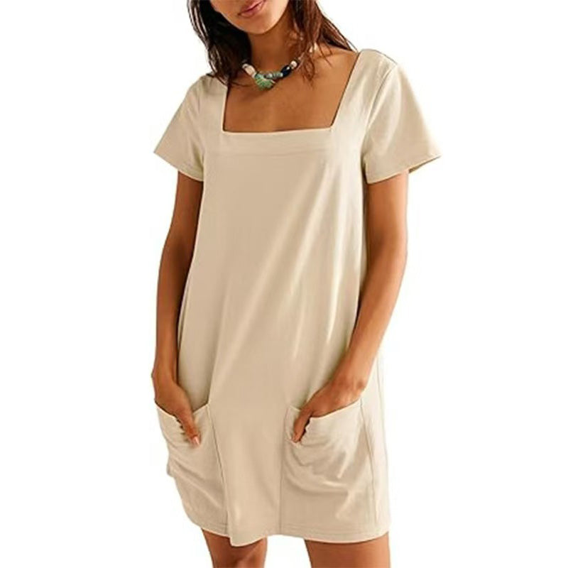 Casual Pocket Shift Dress