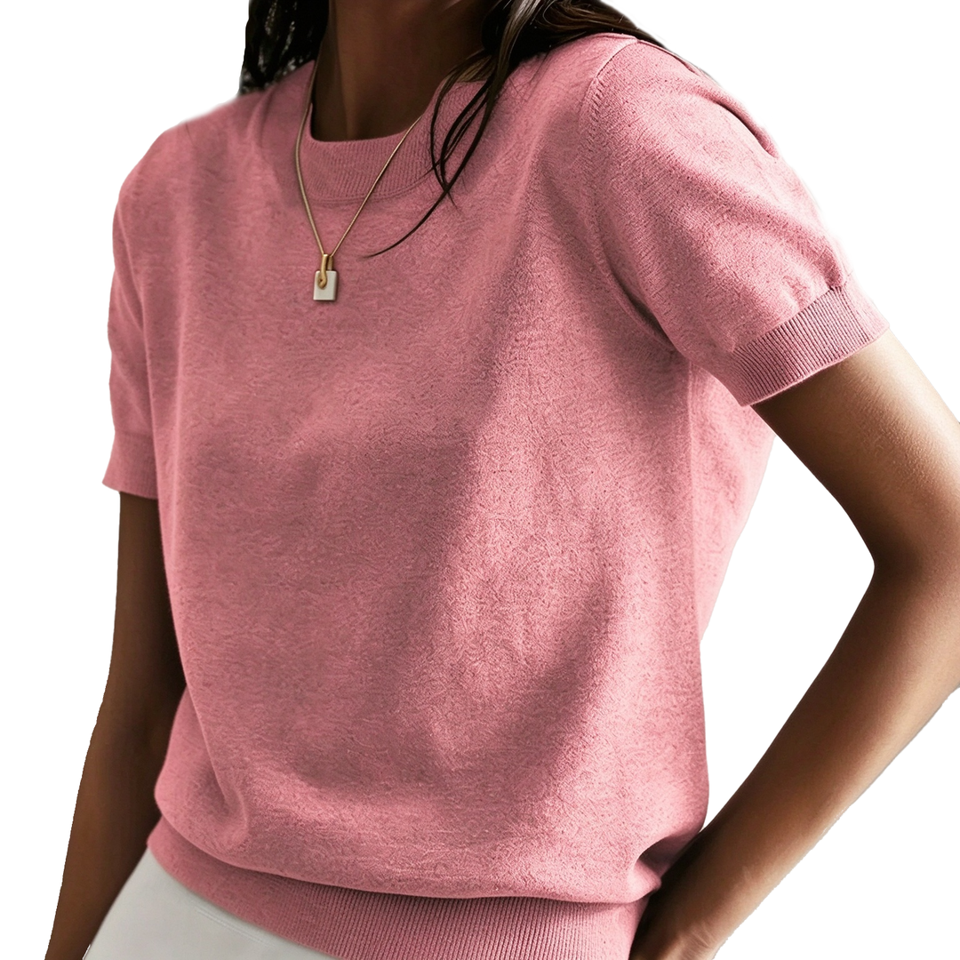 Relaxed Short Sleeve Knit Top