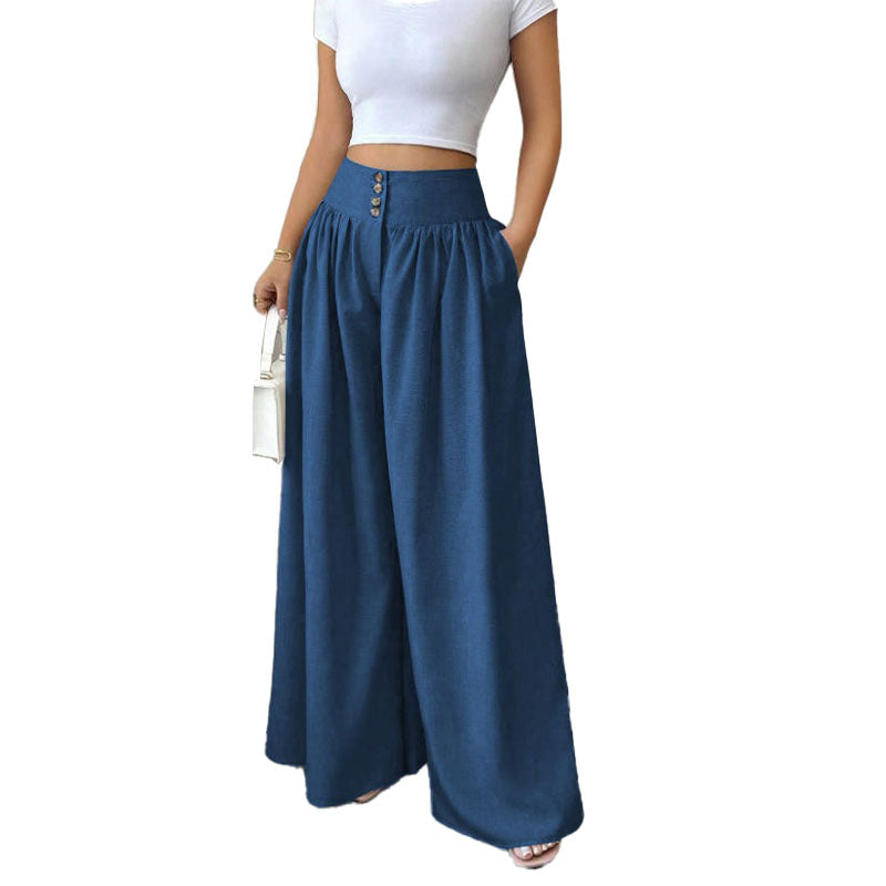 High Waist Pleated Wide Leg Pants