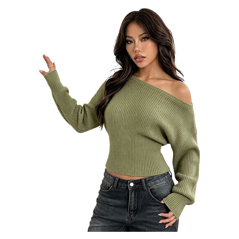 Off-Shoulder Ribbed Sweater