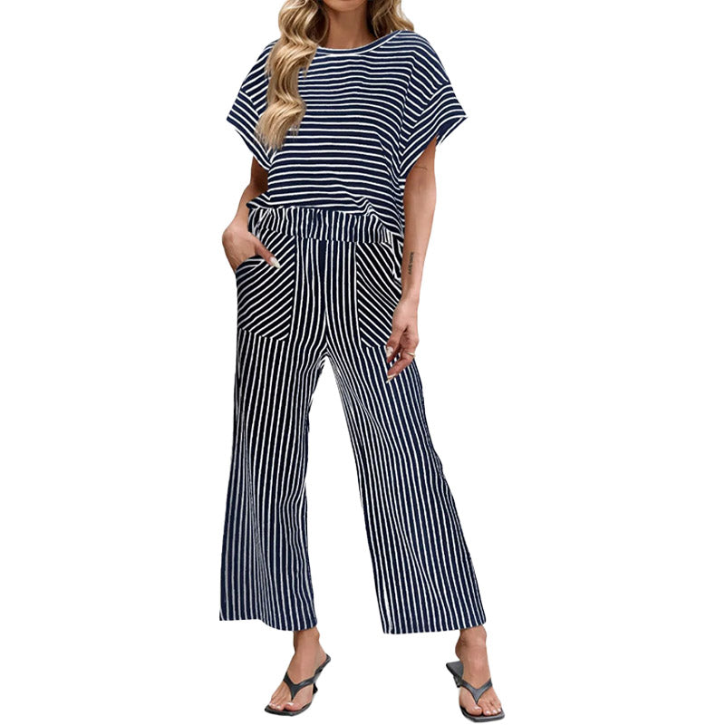 Striped Two-Piece Lounge Set