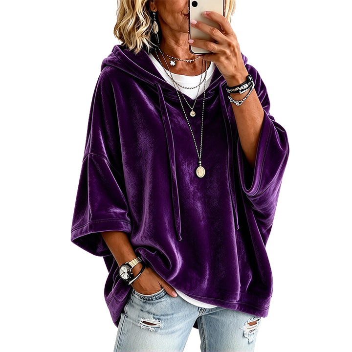 Casual Velvet Hooded Sweatshirt