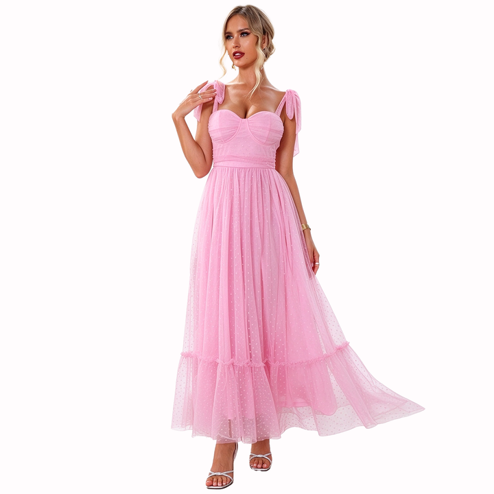 Polka Dot Tulle Midi Dress
