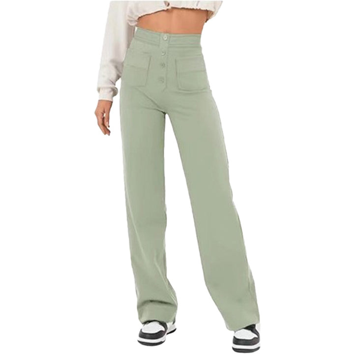 High Waist Button Front Pants