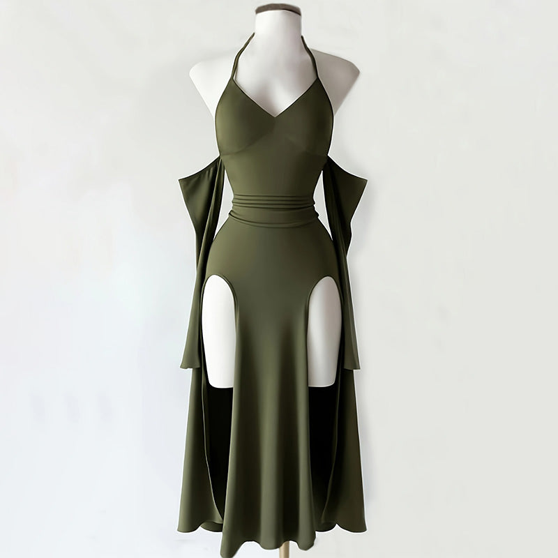 Cutout Halter Maxi Dress
