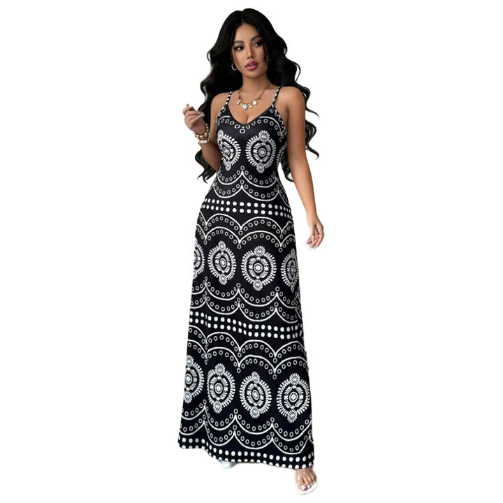 Printed Spaghetti Strap Maxi Dress
