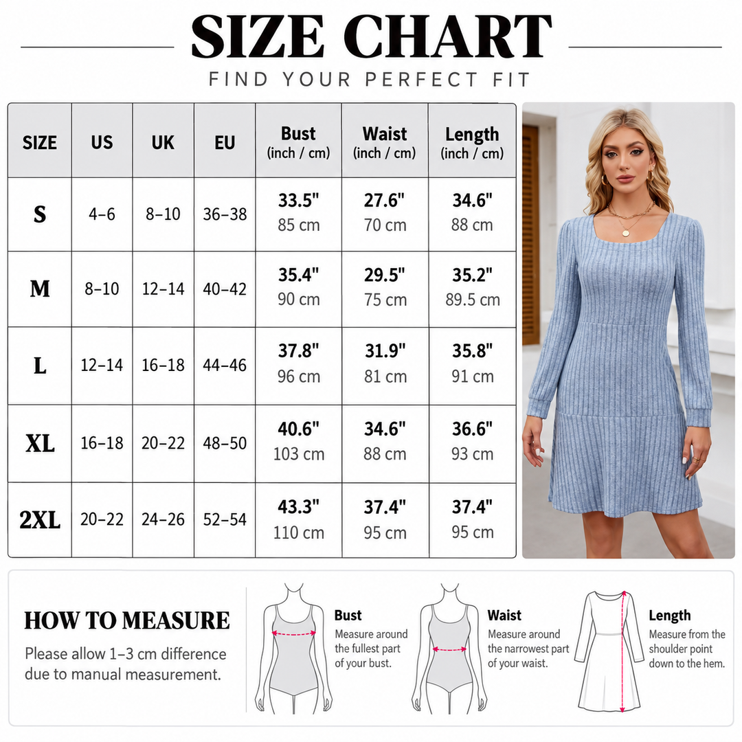 Ribbed Knit Fit & Flare Dress