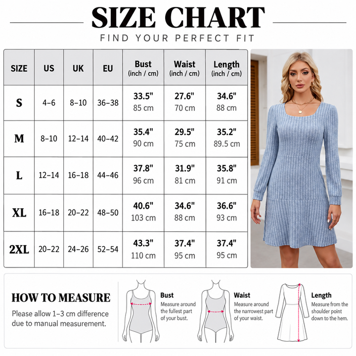 Ribbed Knit Fit & Flare Dress