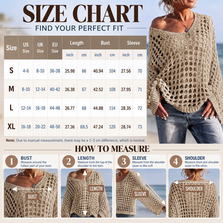 Chunky Openwork Knit Pullover