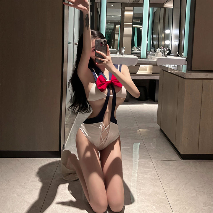 Sailor Bow Cutout Lingerie Set