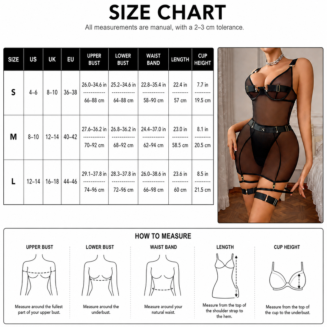 Sheer Mesh Harness Mini Dress