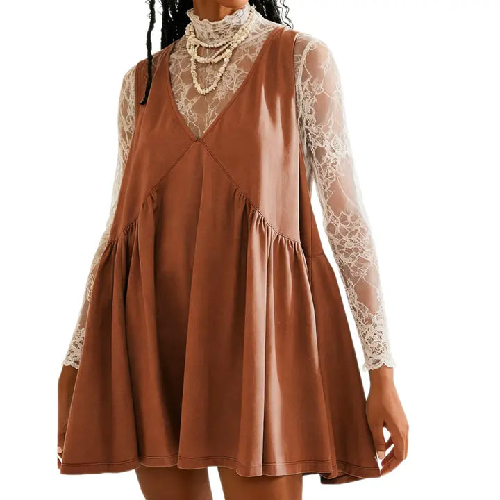 V Neck Flow Mini Dress