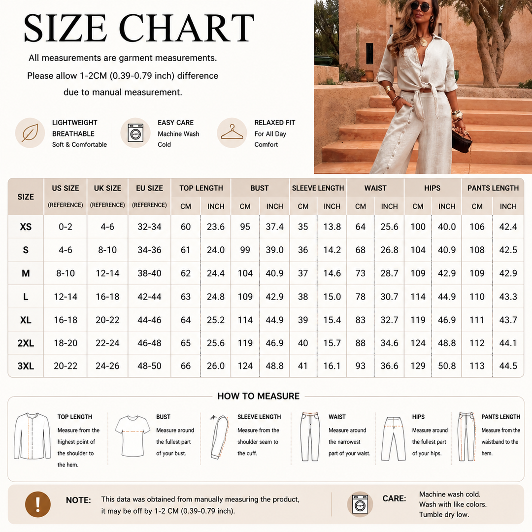 Linen Blend Two Piece Set