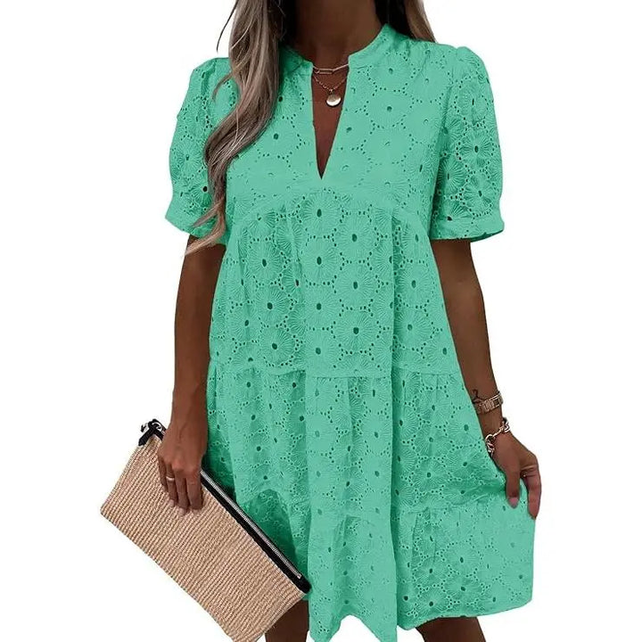 Eyelet Lace Mini Dress
