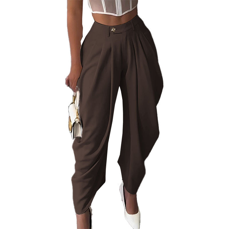 High Waisted Pleated Wide Leg Pants