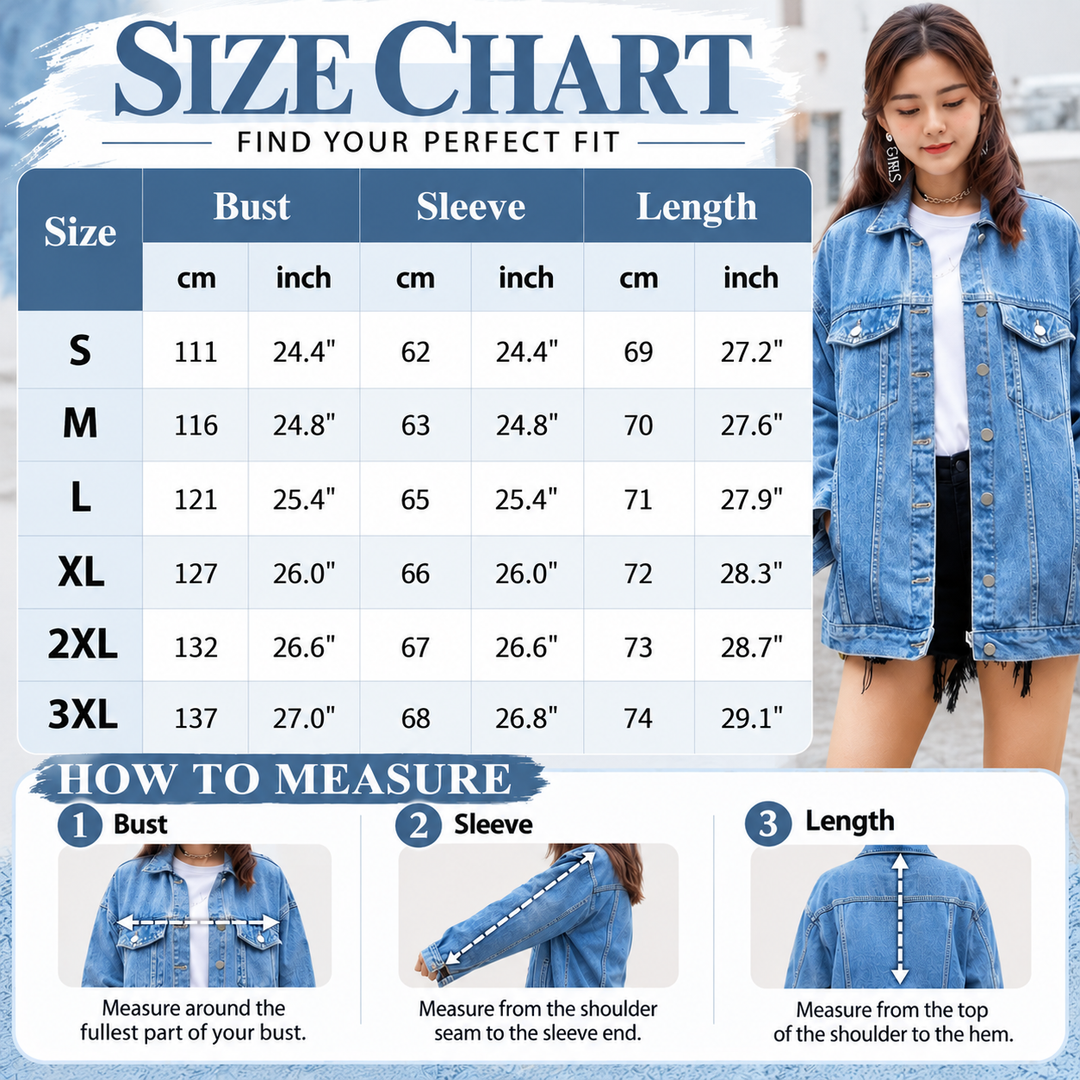 Oversized Button-Up Denim Jacket
