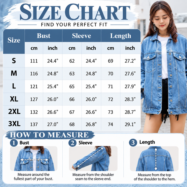 Oversized Button-Up Denim Jacket
