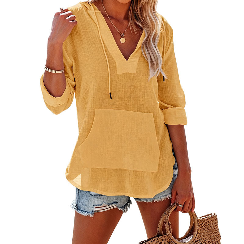 Relaxed Hooded Pullover Top