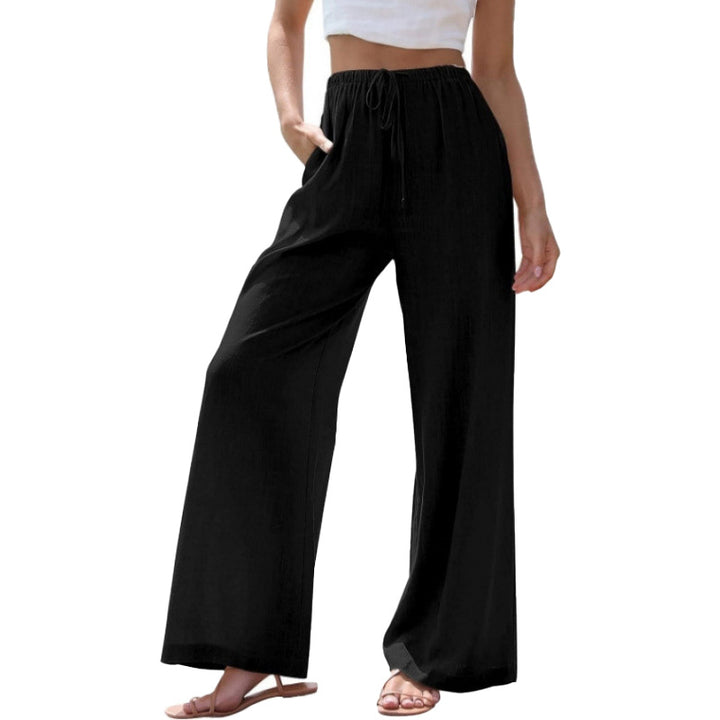 Linen Blend Wide Leg Pants