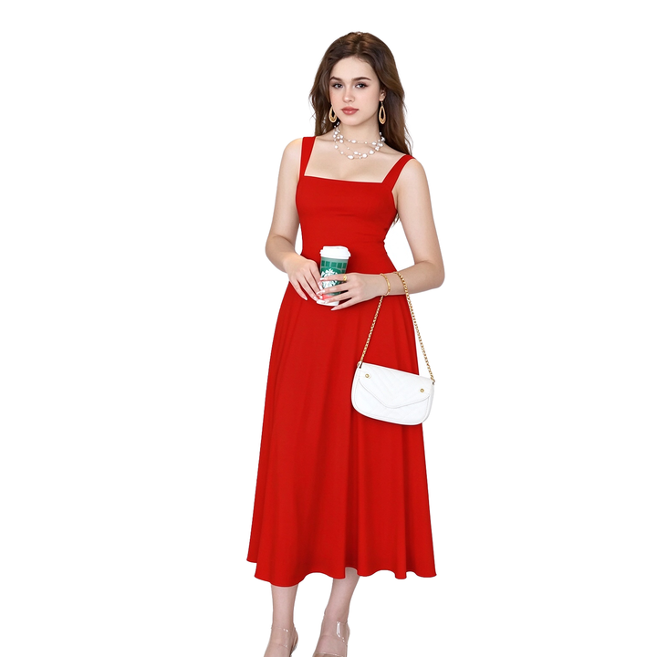 Square Neck Midi Dress