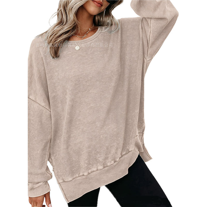 Washed Waffle Knit Pullover