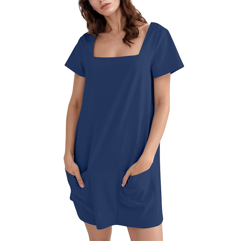 Casual Pocket Shift Dress