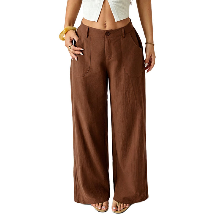 High Waist Wide Leg Linen Pants
