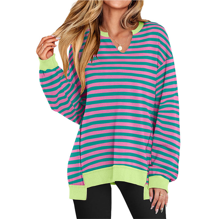Relaxed V Neck Oversized Sweatshirt