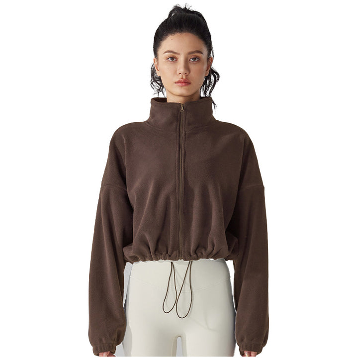 Cropped Fleece Zip-Up Jacket