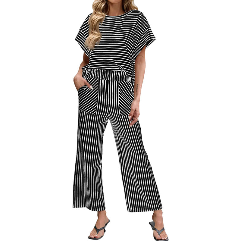 Striped Two-Piece Lounge Set