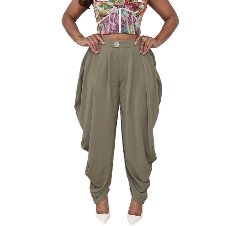 High Waisted Pleated Wide Leg Pants