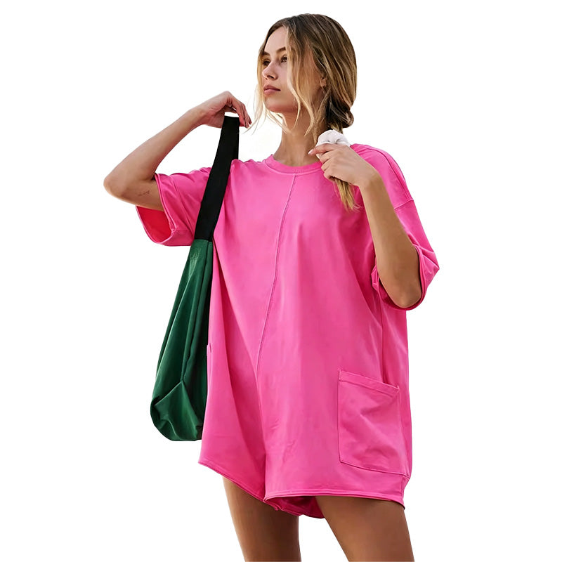 Oversized Short Sleeve Romper