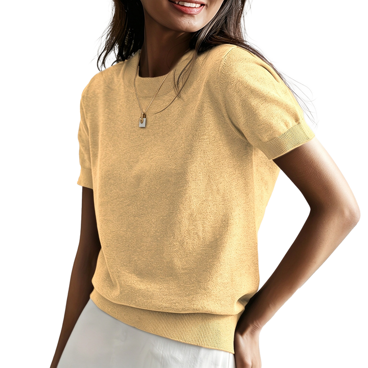 Relaxed Short Sleeve Knit Top