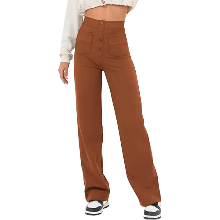 High Waist Button Front Pants