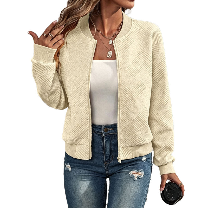 Textured Zip-Up Knit Jacket