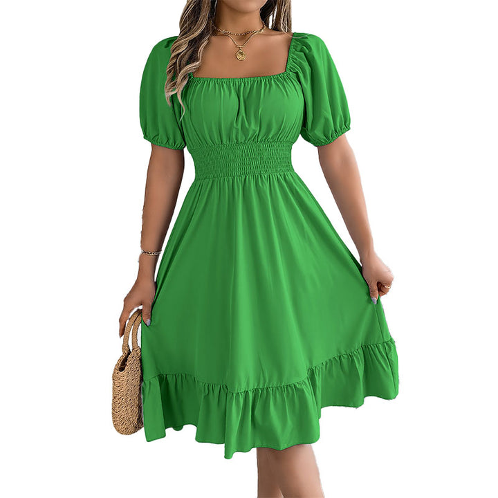 Elegant Square Neck Midi Dress