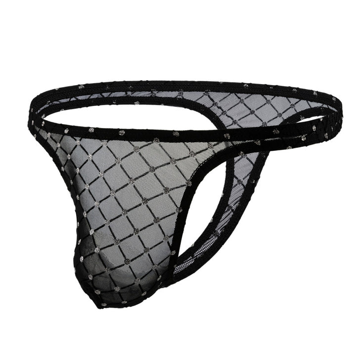 Men's diamond mesh thong