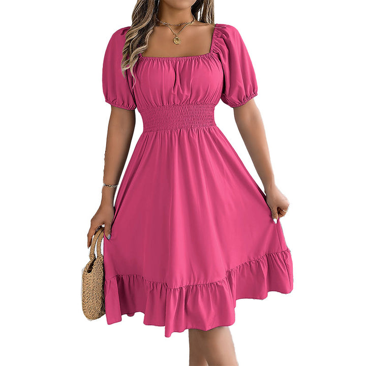 Elegant Square Neck Midi Dress