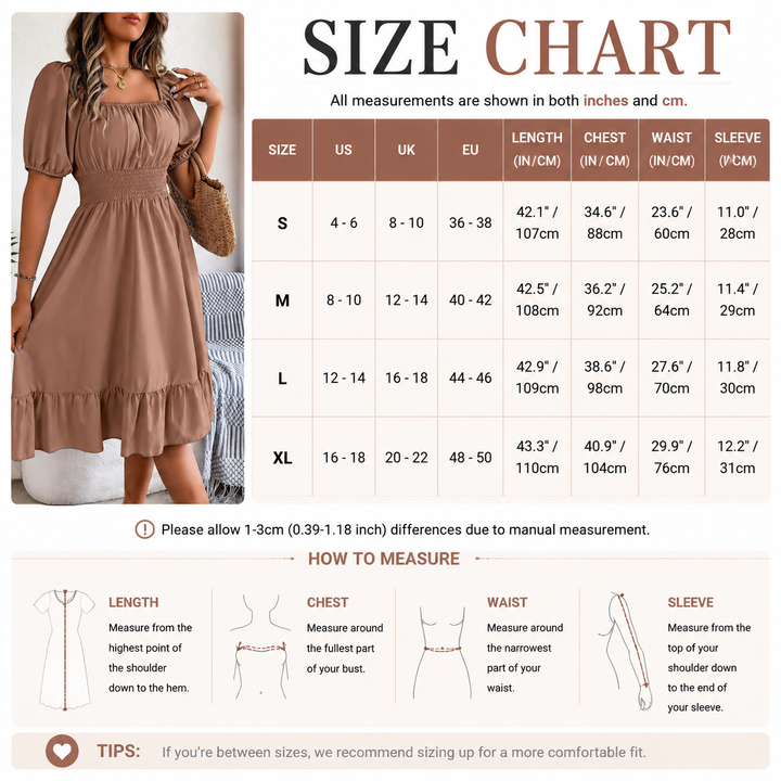 Elegant Square Neck Midi Dress