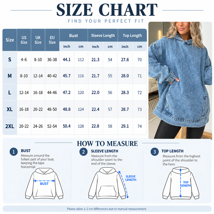 Relaxed Denim Hoodie