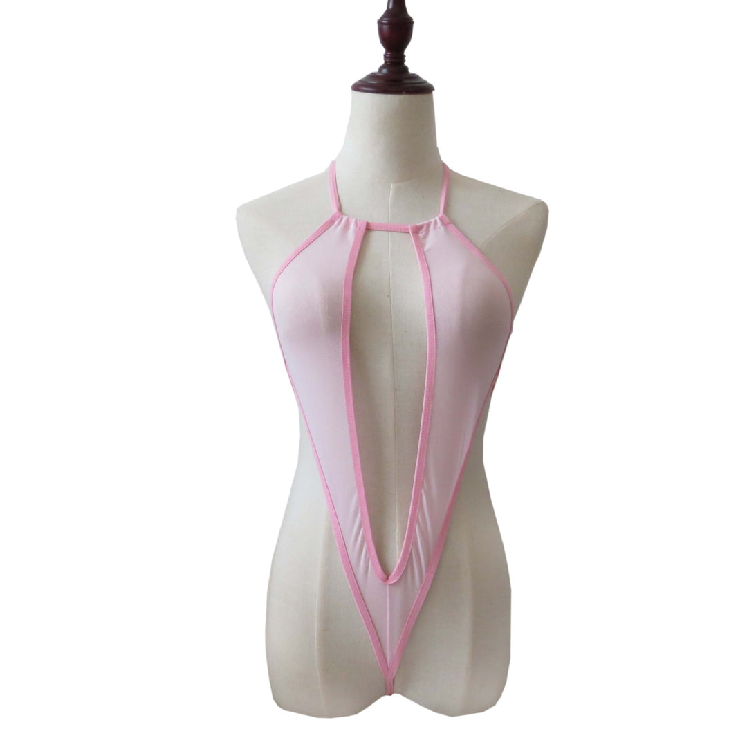 Cutout One Piece Bikini Style Sleepwear Set