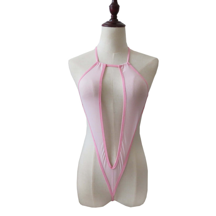 Cutout One Piece Bikini Style Sleepwear Set